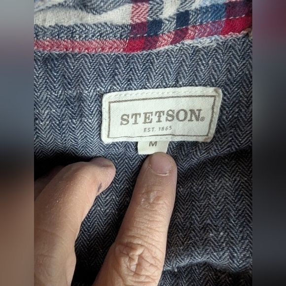 Stetson medium flannel button down with lining - Picture 3 of 11